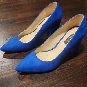 Nine West Vibrant Blue Suede Heels